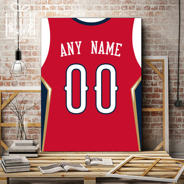 New Orleans Jersey Custom Canvas Print Wall Art for Boy Girl Men Women Basketball Personalized Canvas Art